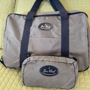 Jean-Claude Weekend Tote Bag Set Travel Makeup Toiletries Nylon Vintage Trendy